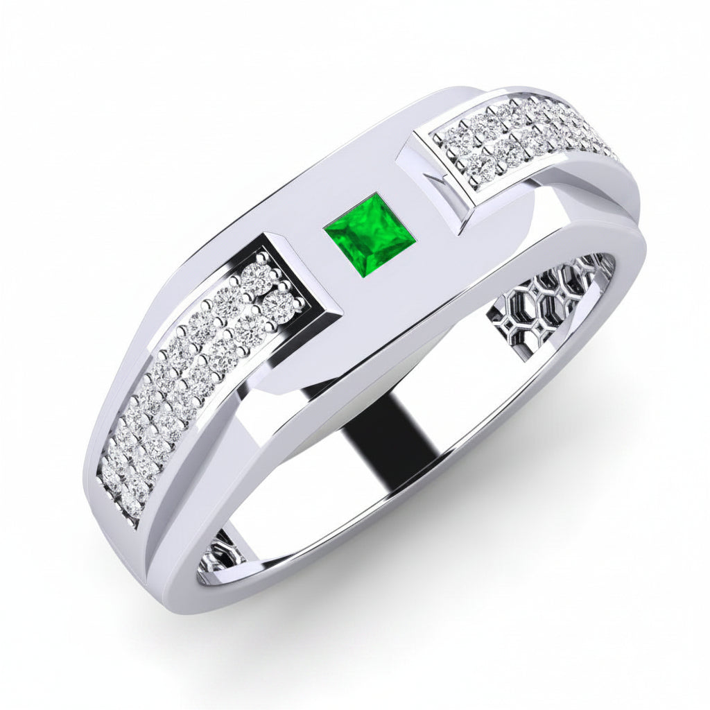 Aurelius Square Silver Ring for Men
