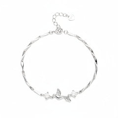 Avian Whisper Silver Bracelet For Women