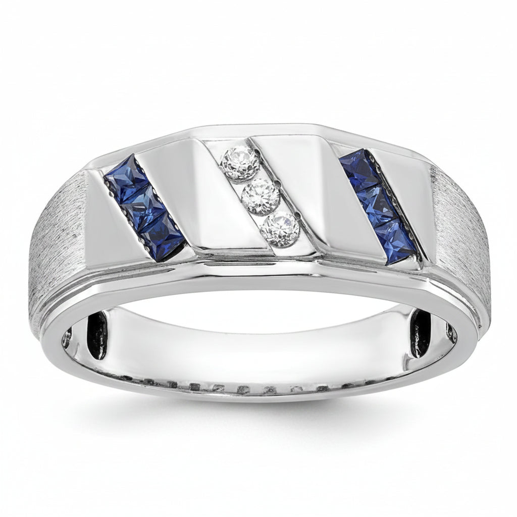 Azure Line Silver Ring for Men