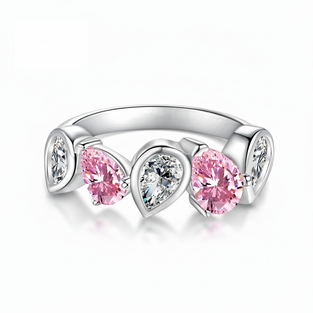 Blush Harmony Silver Ring for Women