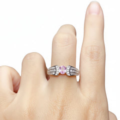 Blush Radiance Silver Ring for Women