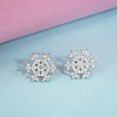Snowflake Silver Earring For Women