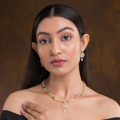 Frozen Sterling Silver Necklace & Earring Set