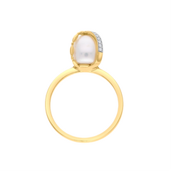 Pearl Orbit Sterling Silver Ring for Women