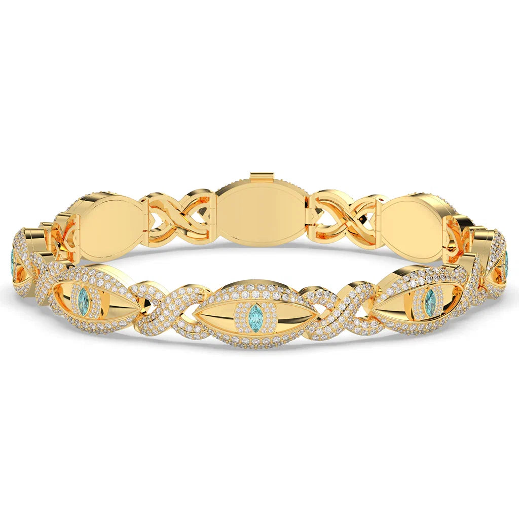 Celeste Evil Eye Men's Silver Bracelet