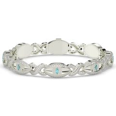 Celeste Evil Eye Men's Silver Bracelet