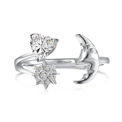 Celestial Romance Silver Ring for Women