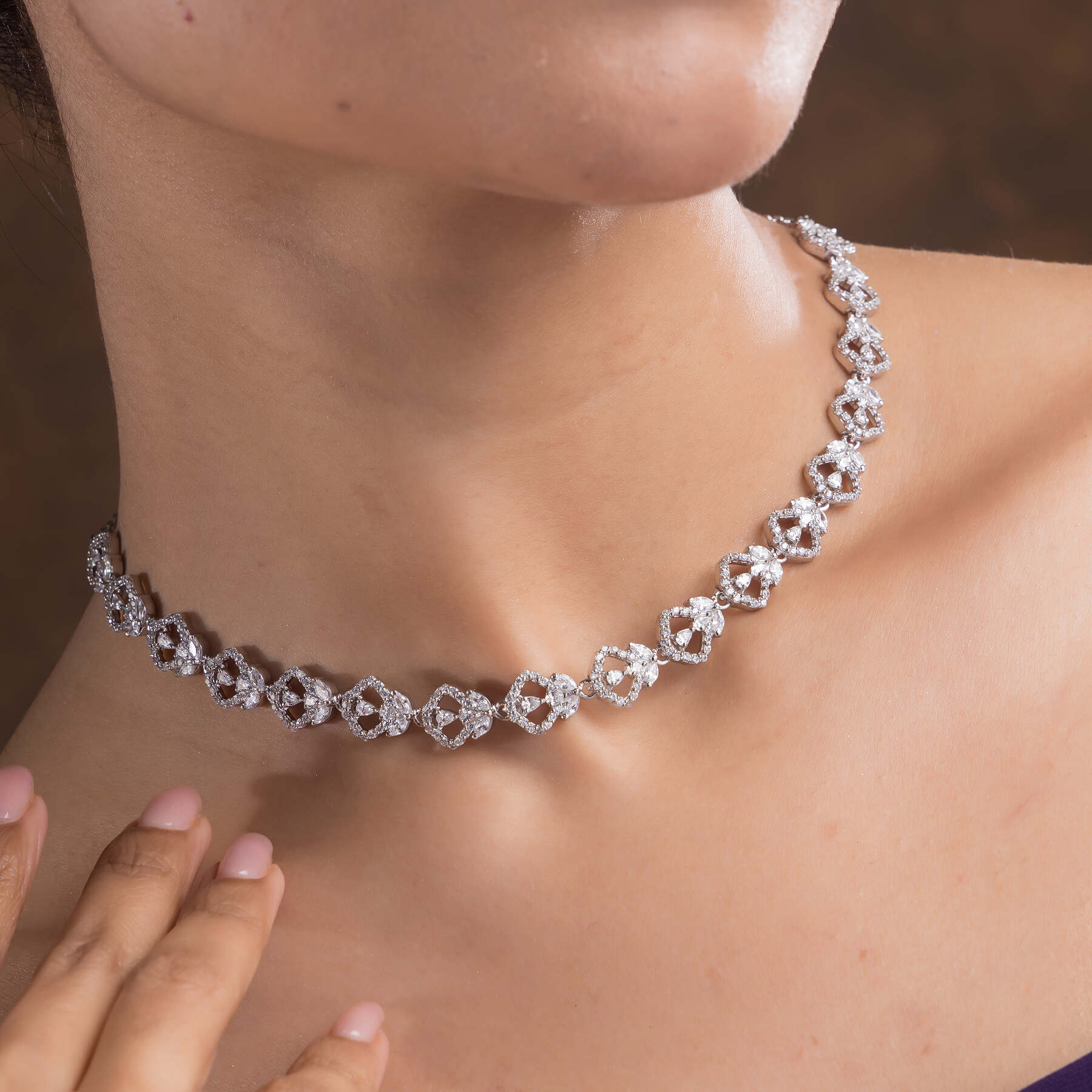 Elysian Sterling Silver Necklace & Earring Set