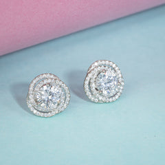 Circle Stud Silver Earring For Women