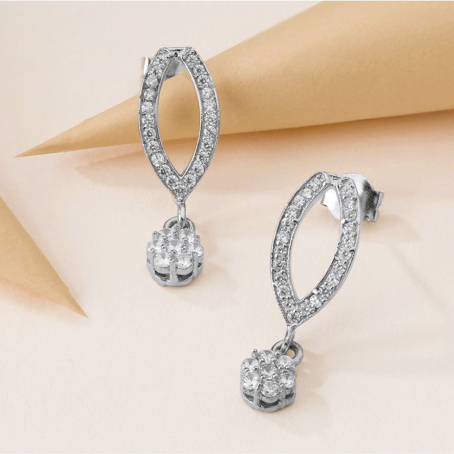 Dazzle Drops Silver Earring For Women