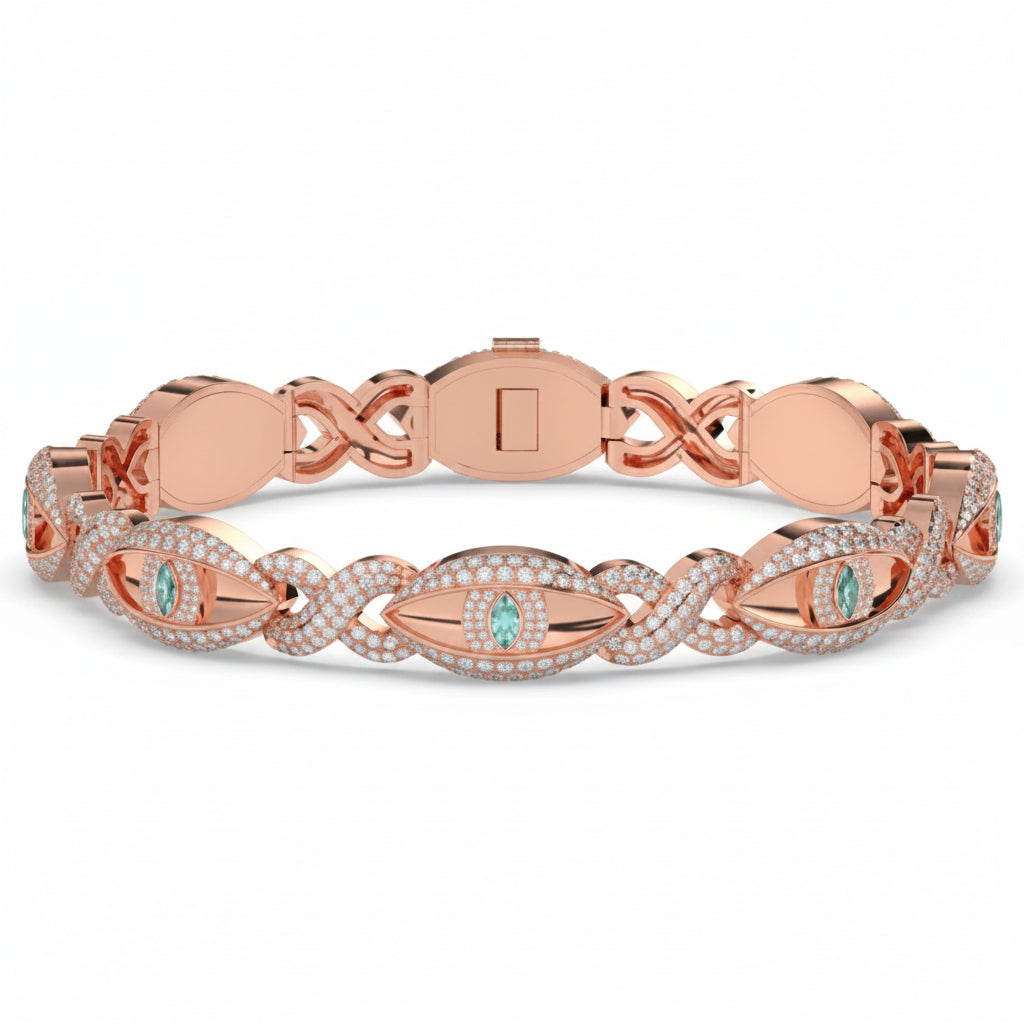 Celeste Evil Eye Men's Silver Bracelet