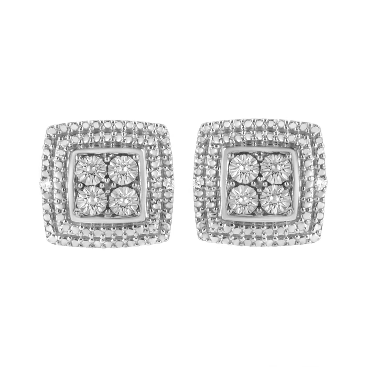 Crystal Cube Sterling Silver Stud Earring for Women