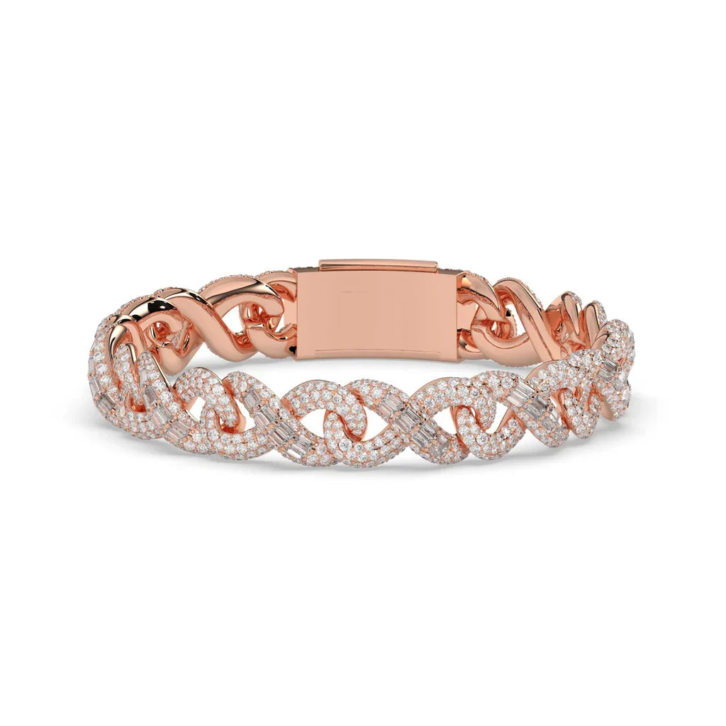 Entwined Glamour Braid Men's Silver Bracelet