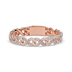 Entwined Glamour Braid Men's Silver Bracelet