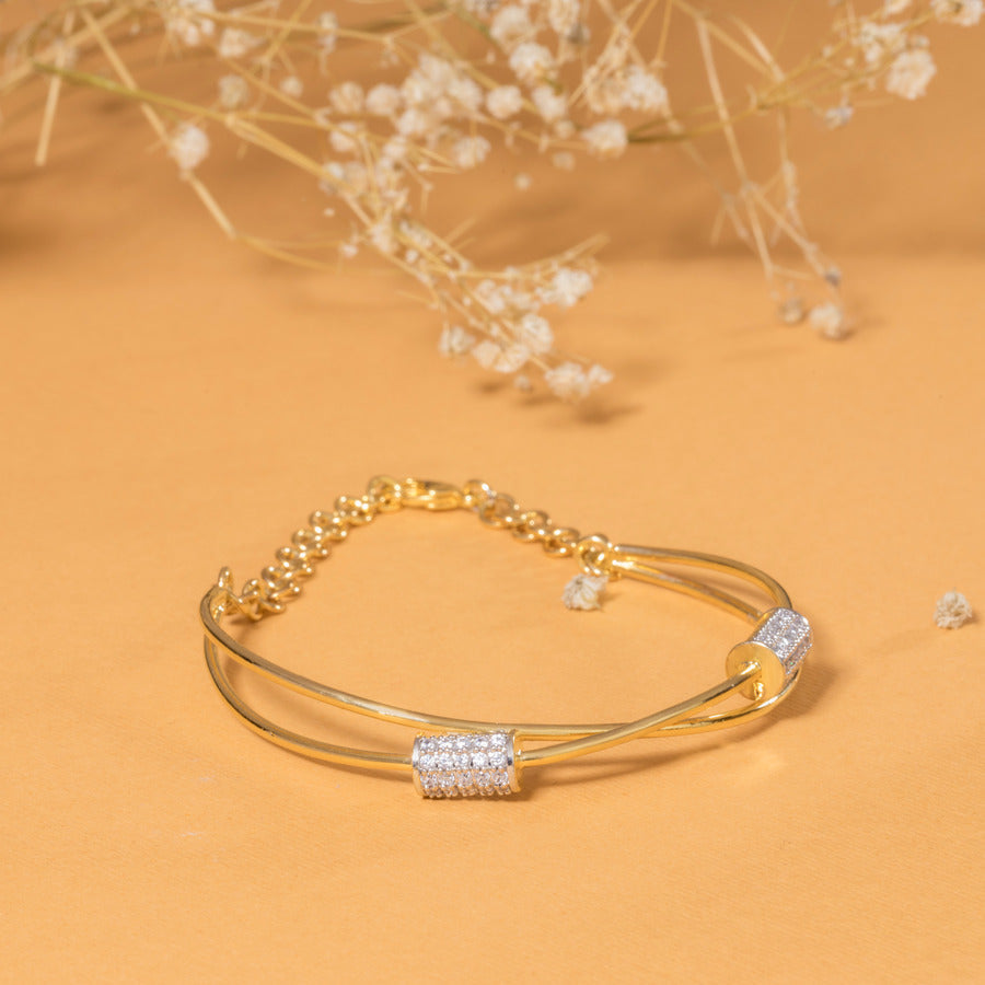 Glimmer Silver Bangle For Women