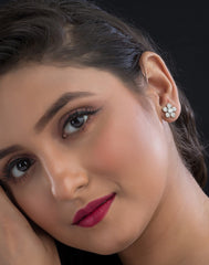 Floral Silver Earring For Women