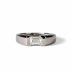 Glacier Cushion Silver Ring for Men