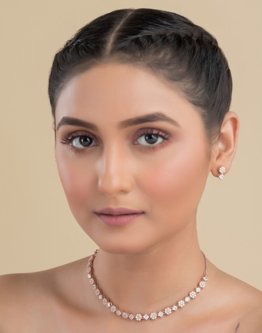 Dreamy Sterling Silver Necklace & Earring Set For Women
