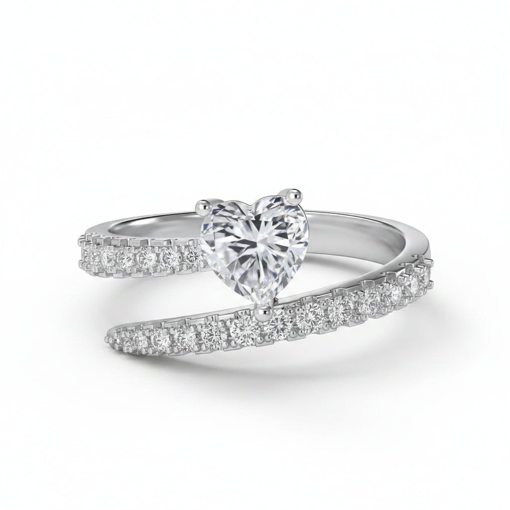 Heart Embrace Luxe Silver Ring for Women