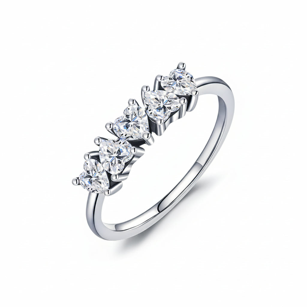 Heart Symphony Silver Ring for Women