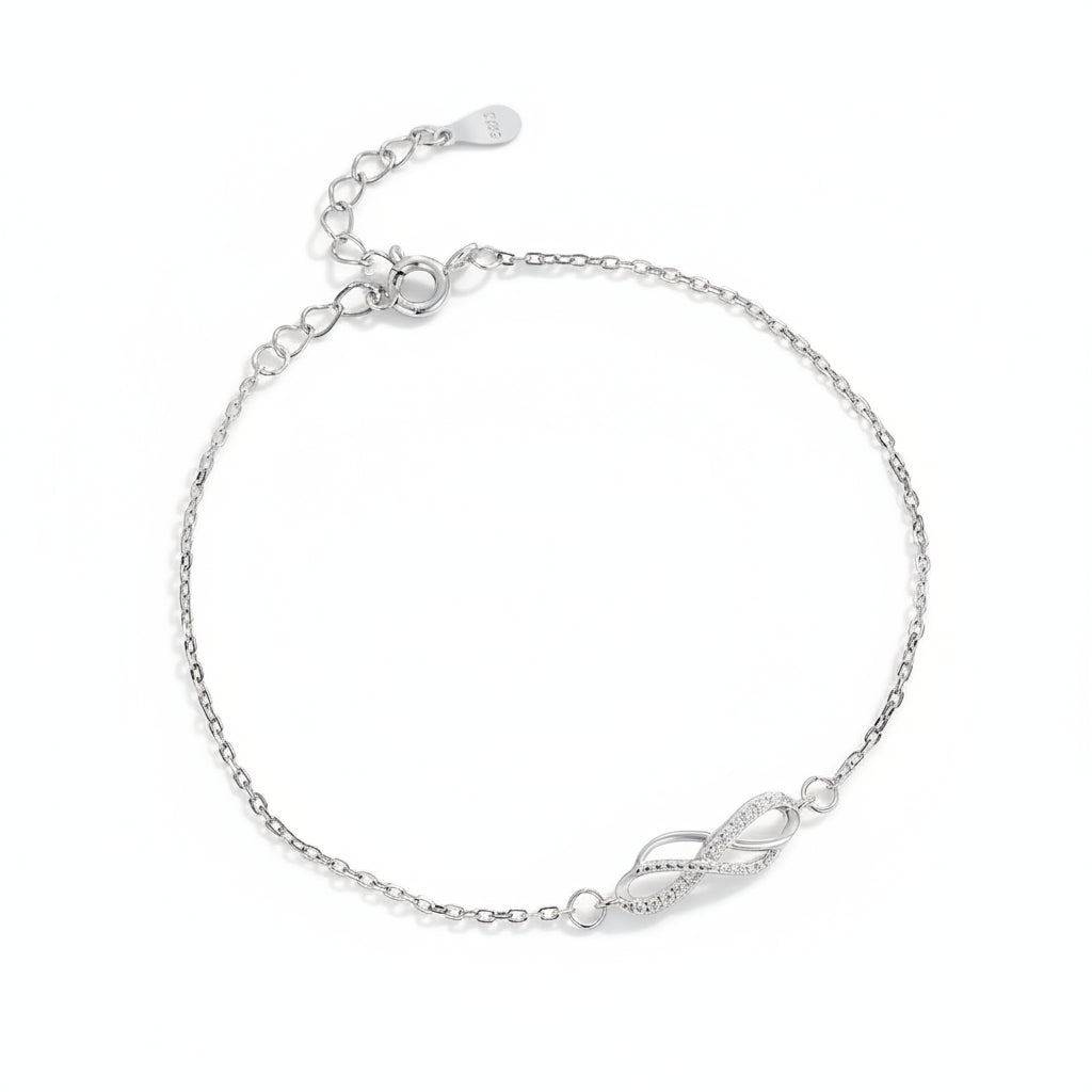 Lumina Infinite Silver Anklet for women