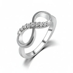 Infinity Sparkle Band Silver Ring for Women