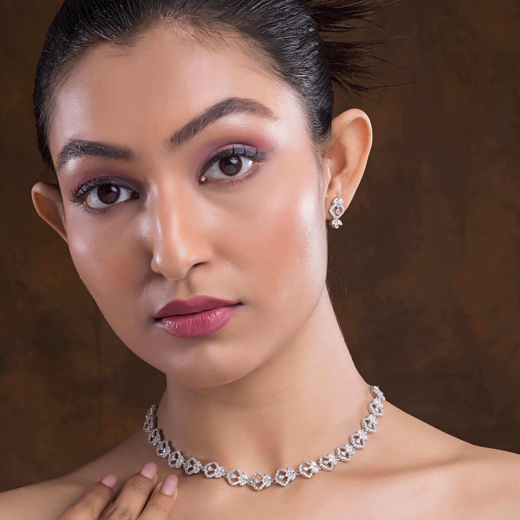 Elysian Sterling Silver Necklace & Earring Set