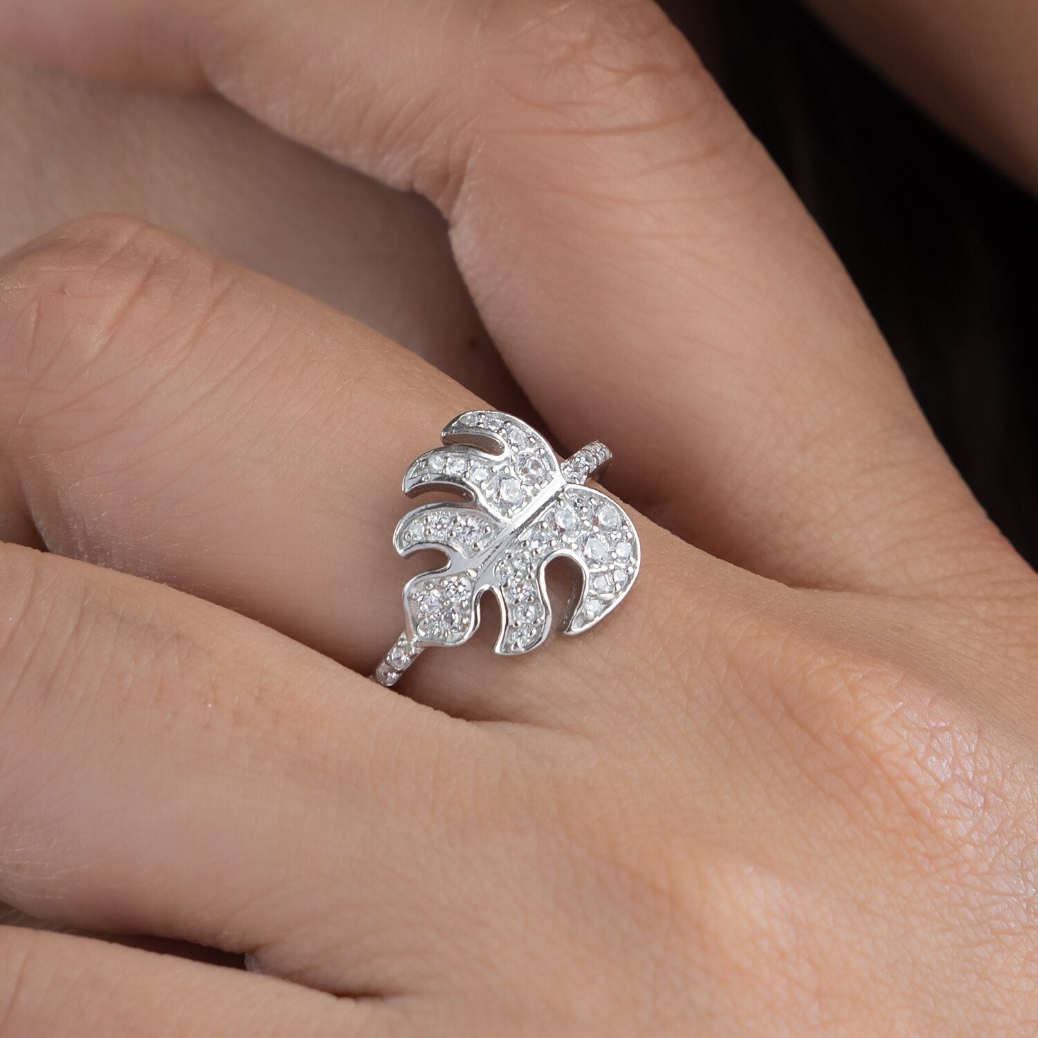 FloraLeaf Silver Ring For Women