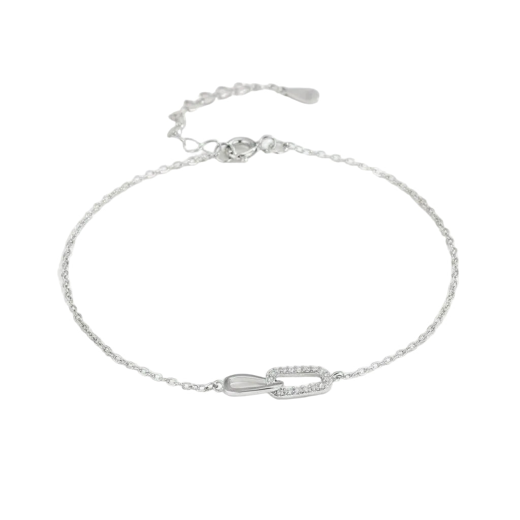 Lover's Knot Silver Anklet for women