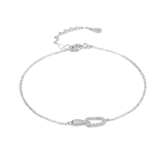 Lover's Knot Silver Anklet for women