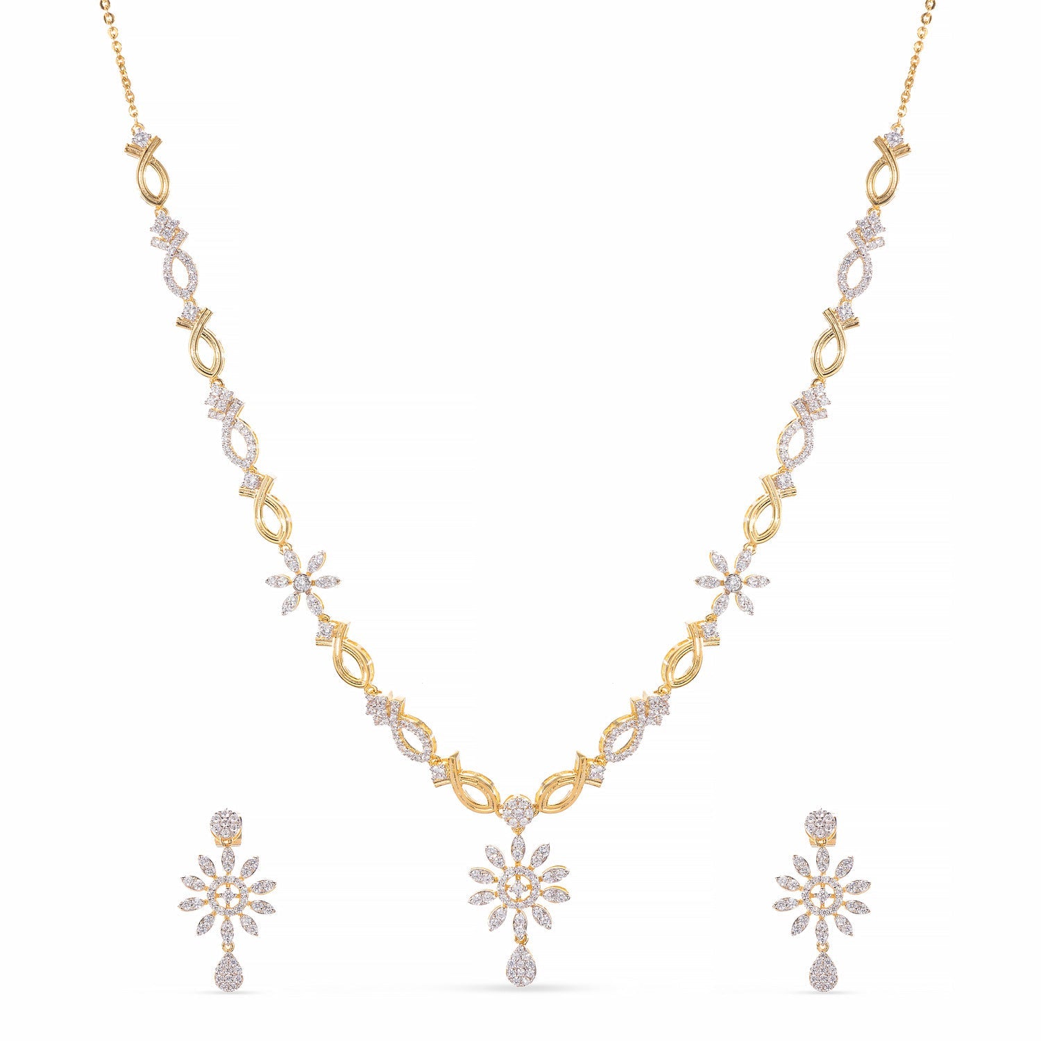 Frozen Sterling Silver Necklace & Earring Set