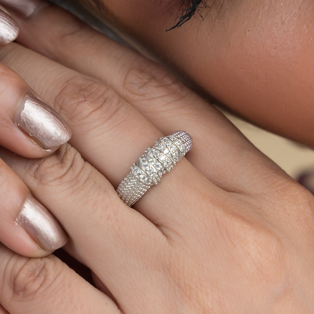 Unique Solitaire Silver Ring For Women