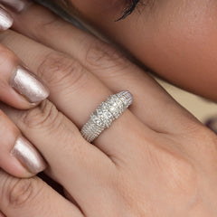 Unique Solitaire Silver Ring For Women