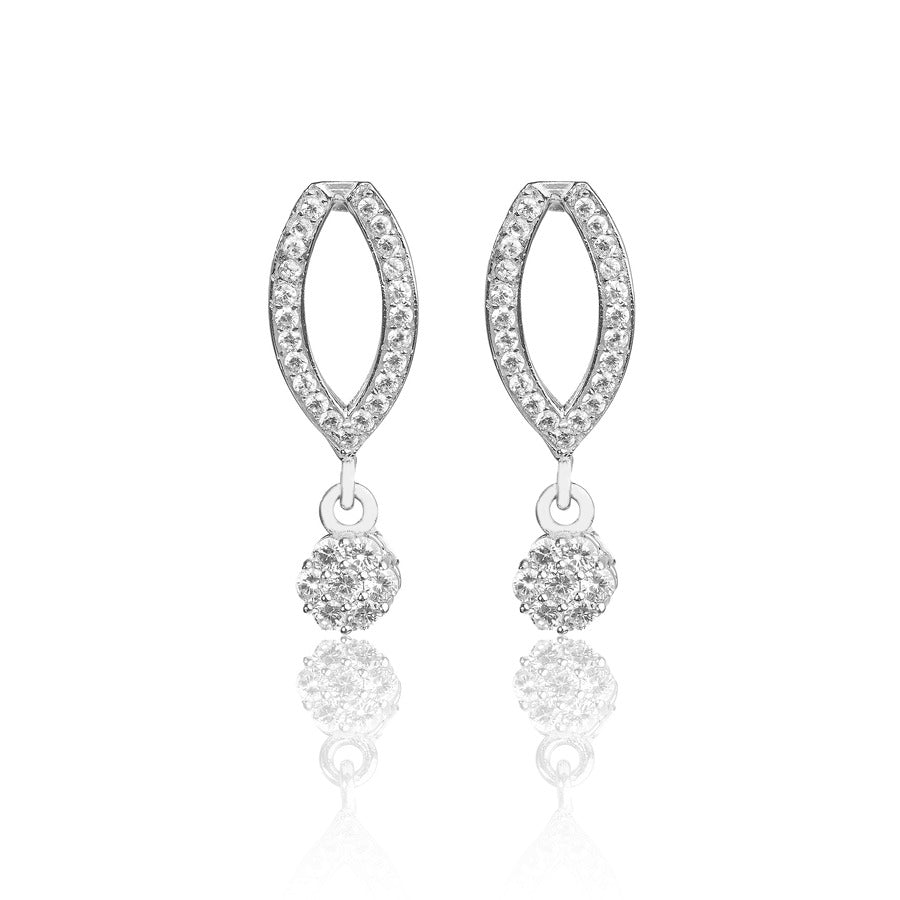 Dazzle Drops Silver Earring For Women