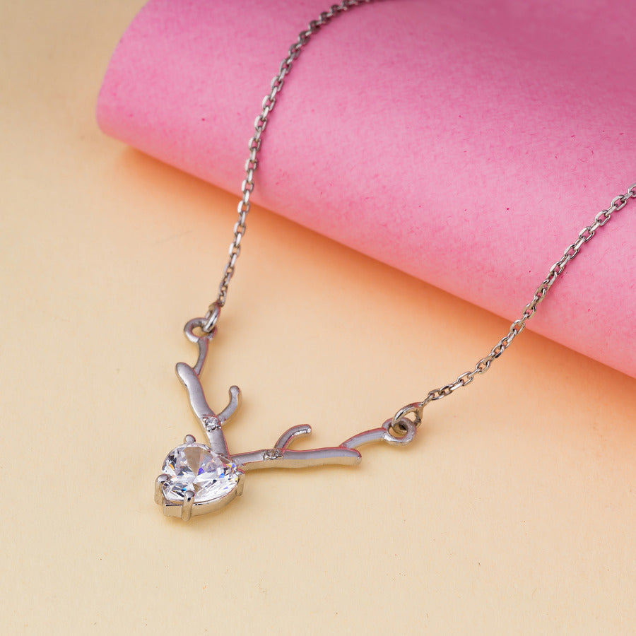 Starry Heart Sterling Silver Necklace For Women