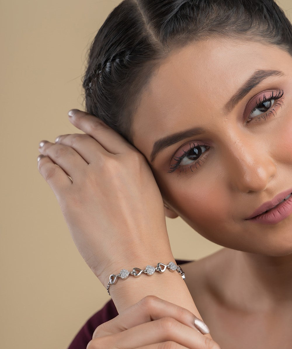 Luxe Amore Silver Bracelet For Women
