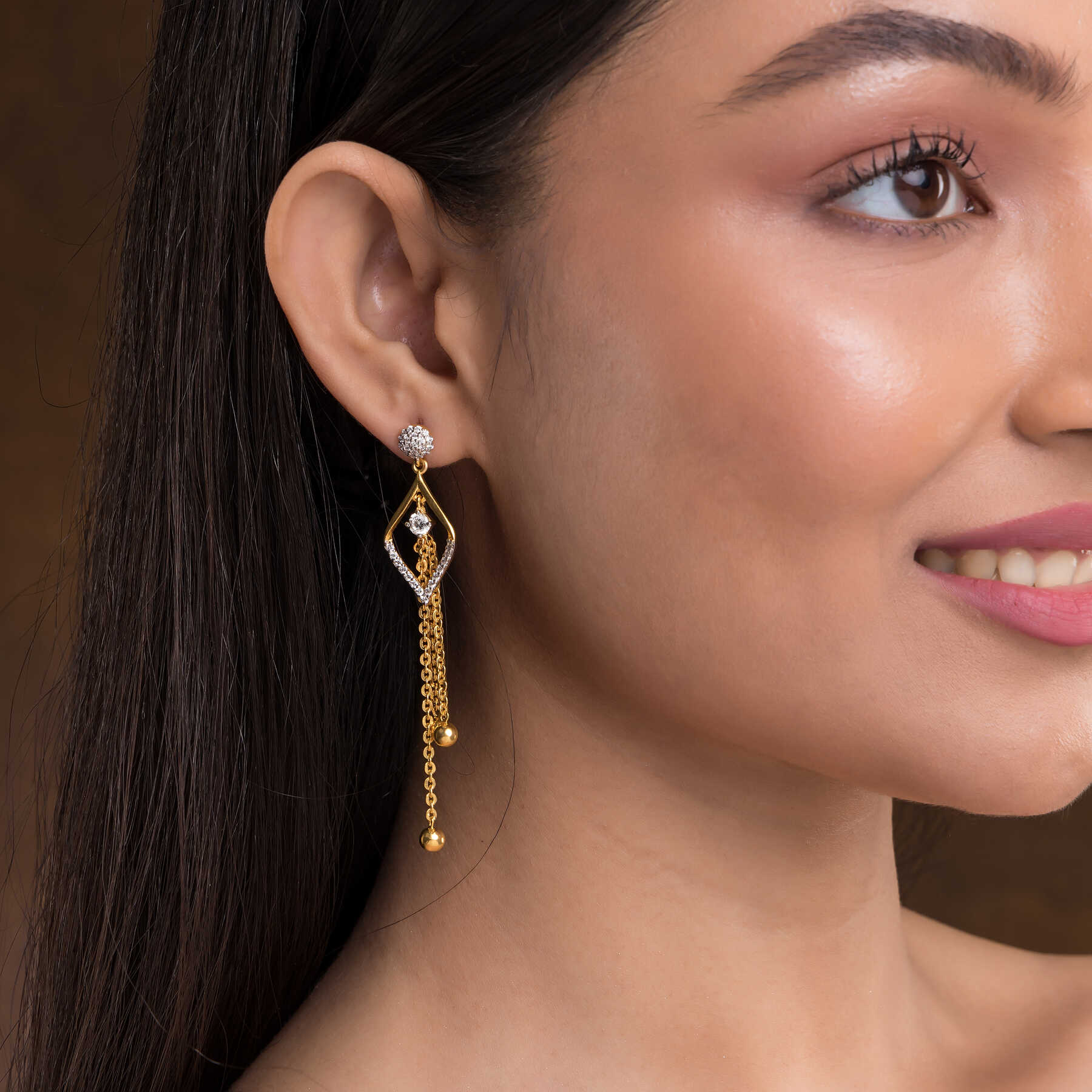 Arc Silver Dangle Earring For Women