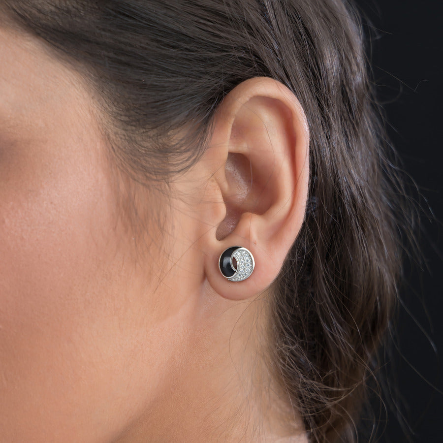 Half Moon Silver Earring For Women