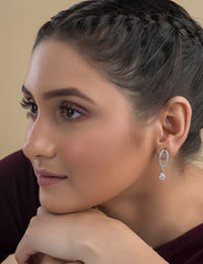 Dazzle Drops Silver Earring For Women