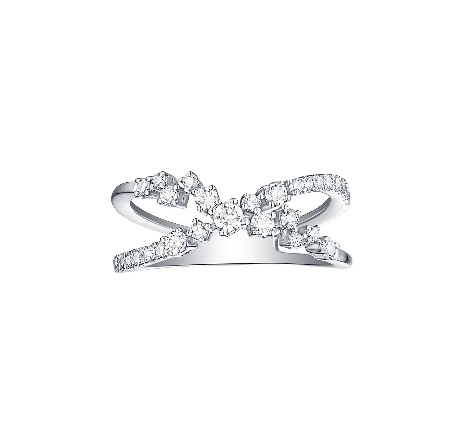 Crossband Sterling Silver Ring for Women