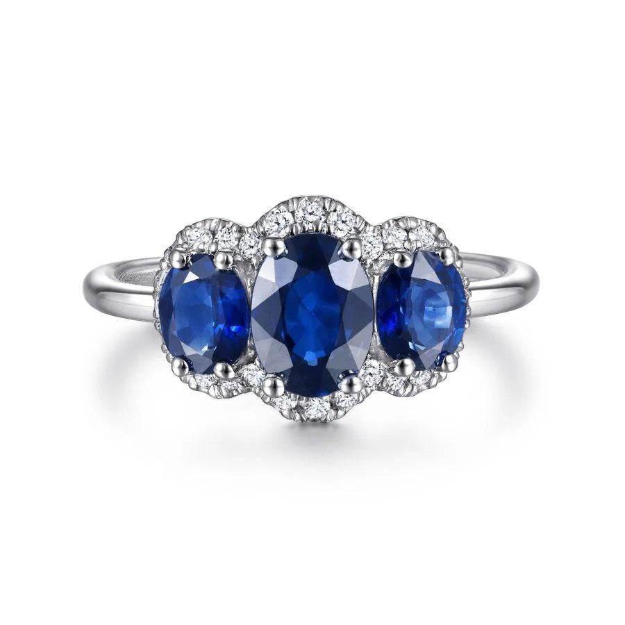 Midnight Trinity Sterling Silver Ring for Women