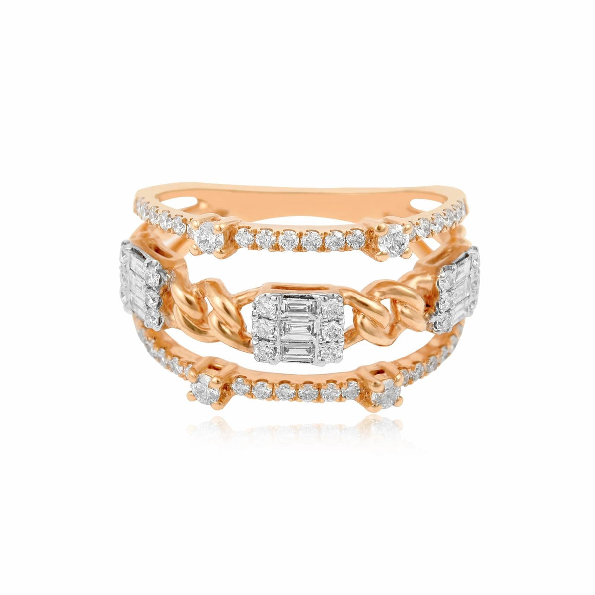 Rosé Radiance Sterling Silver Ring for Women