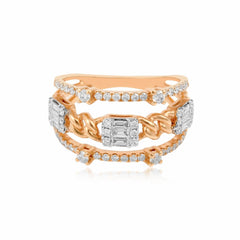 Rosé Radiance Sterling Silver Ring for Women