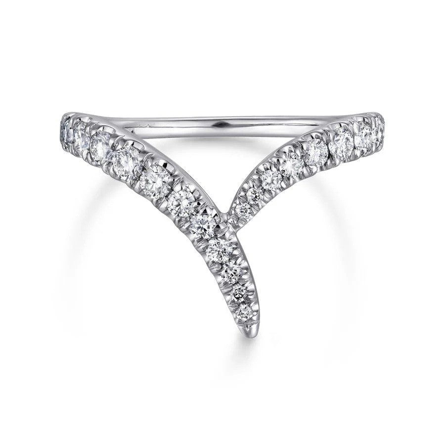 V Silver Ring for Women