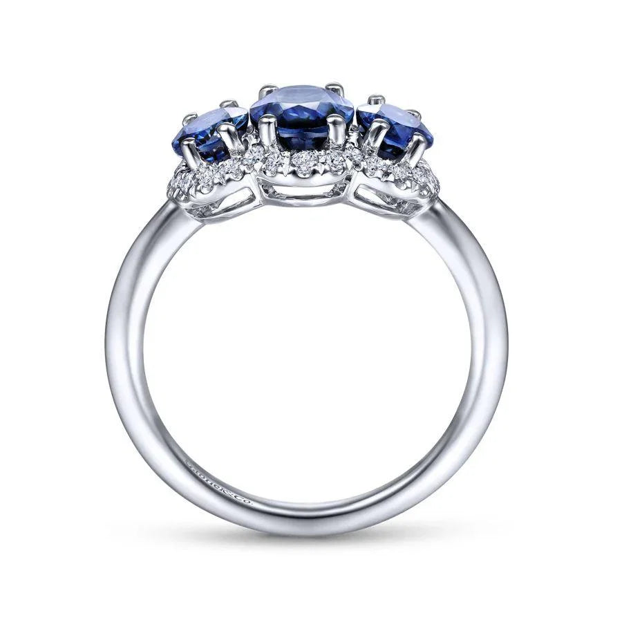 Midnight Trinity Sterling Silver Ring for Women