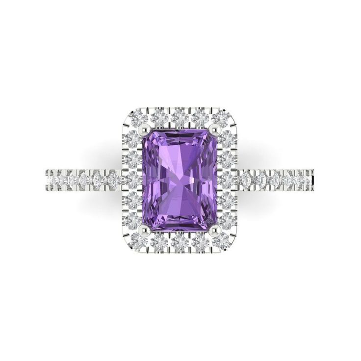 Amethyst Aura Silver Ring for Women