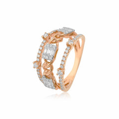 Rosé Radiance Sterling Silver Ring for Women