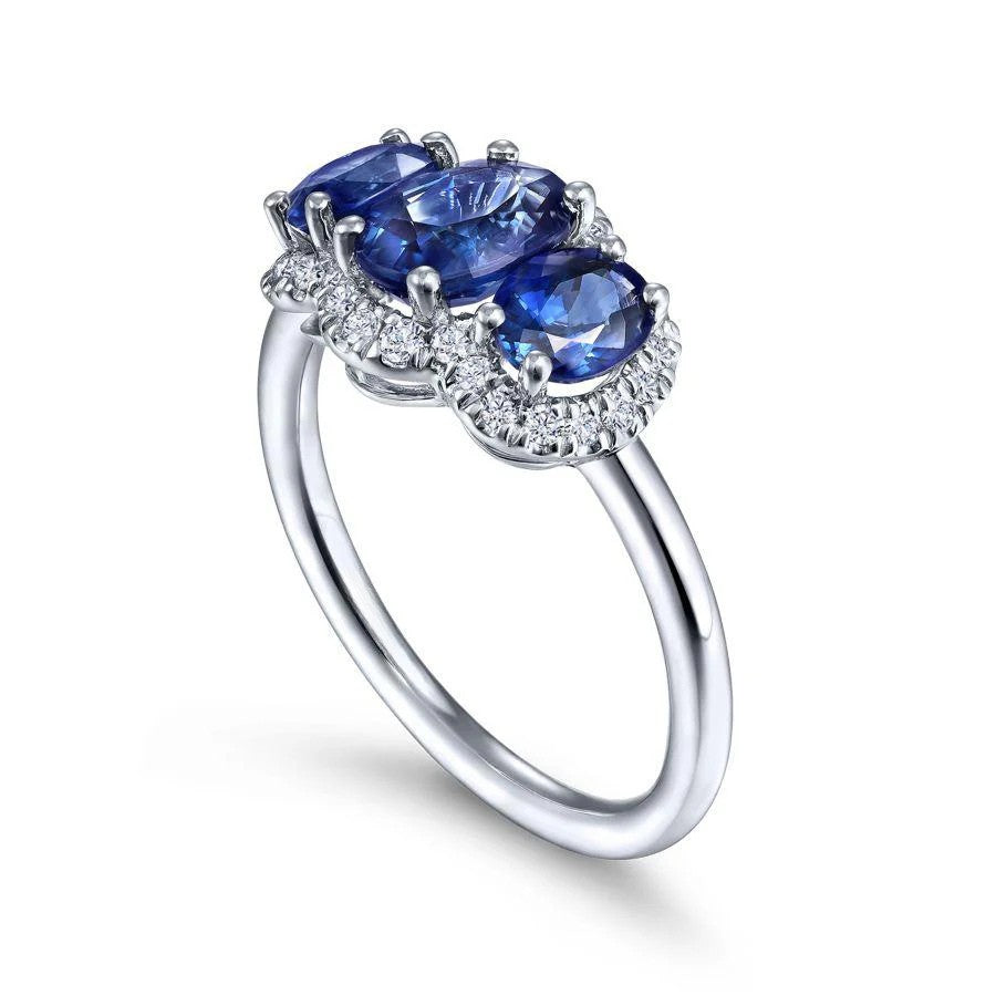 Midnight Trinity Sterling Silver Ring for Women