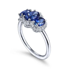 Midnight Trinity Sterling Silver Ring for Women