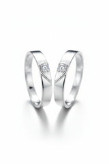 Matching Plain Bands Silver Couple Ring Set